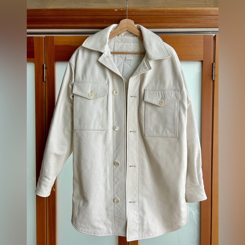 Maison Martin Margiela x H&M White Leather Shirt Jacket